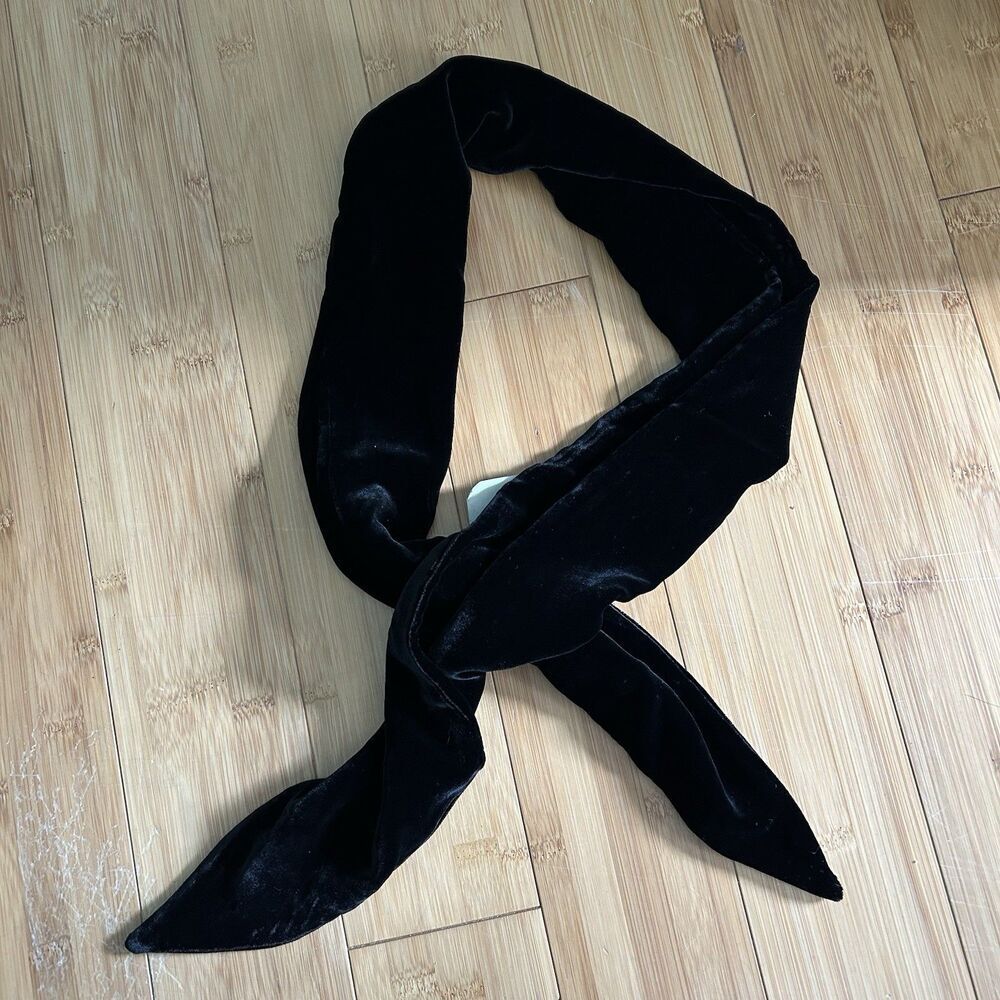 Putumayo Black Velvet Silk Scarf Neck Wrap Witchy Dark Romantic Whimsigoth Goth